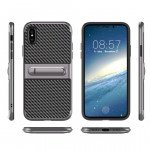 Wholesale Apple iPhone X (Ten) Slim Fit Kickstand Hybrid Case (Silver)